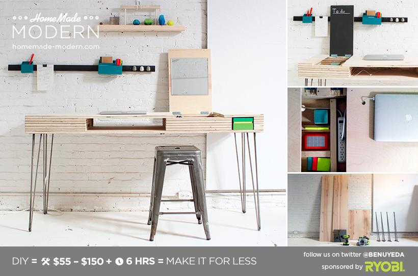 HomeMade Modern DIY The Flip Desk Postcard