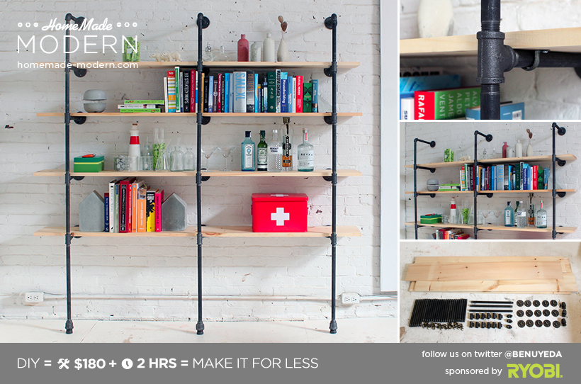 HomeMade Modern DIY Pipe Shelves Postcard