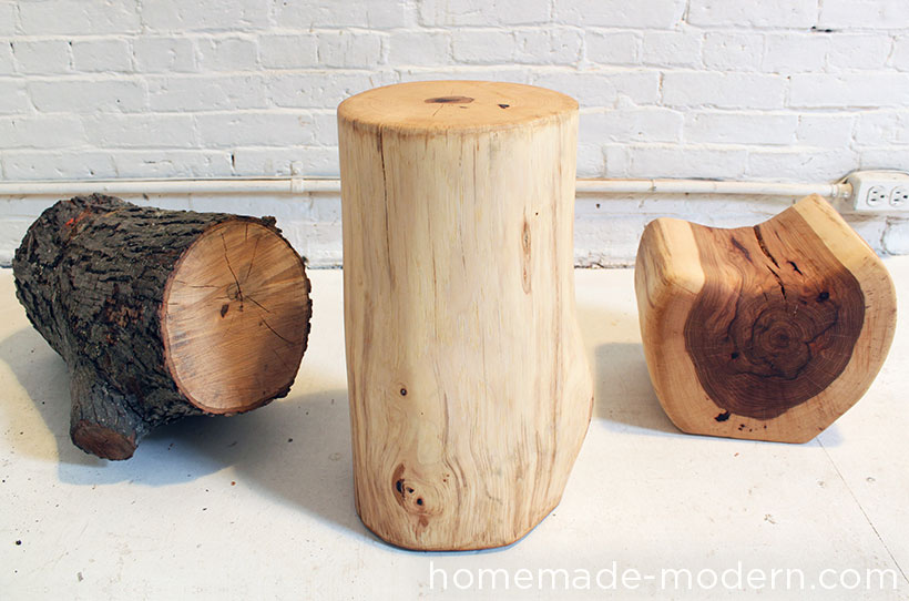 HomeMade Modern DIY Log End Table Options