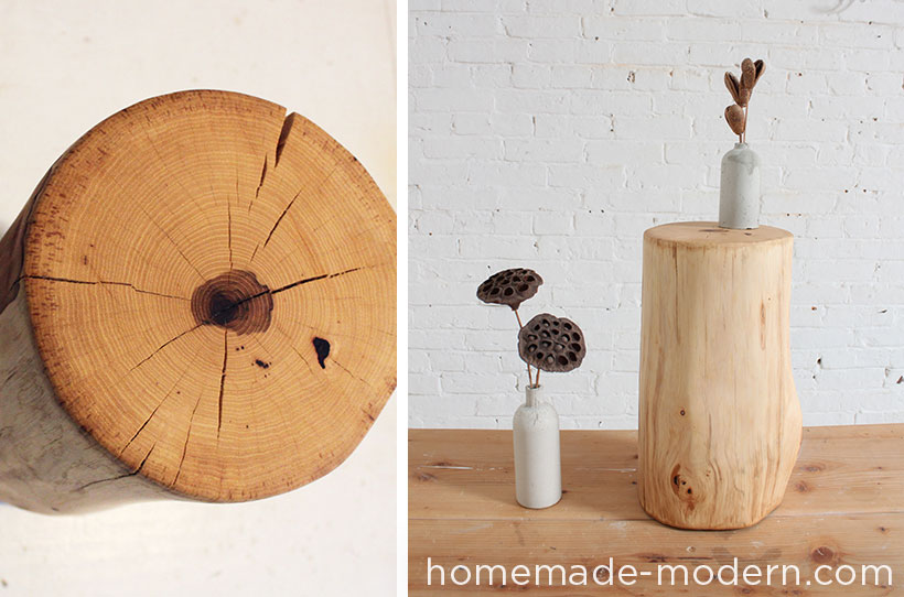 HomeMade Modern DIY Log End Table Options