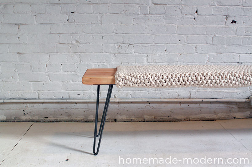HomeMade Modern DIY Wood and Wool Bench Options
