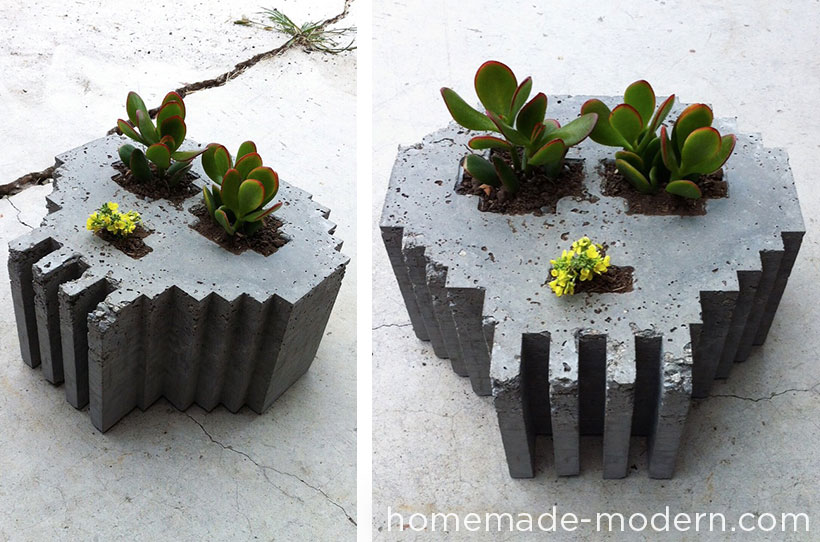 HomeMade Modern DIY EP33 8-Bit Concrete Skull Planter Options
