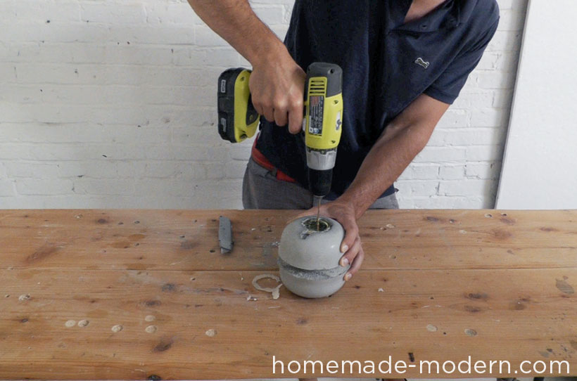 HomeMade Modern DIY EP37 Concrete Bowl Lamp Step 11