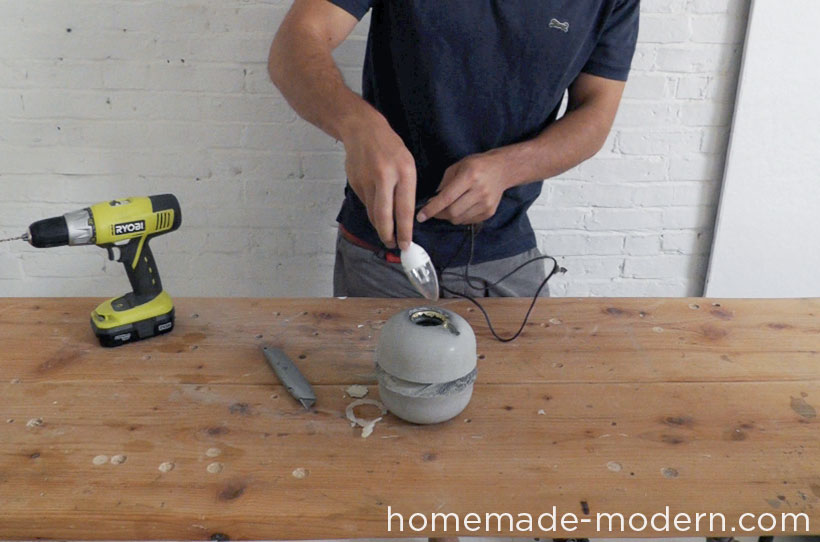 HomeMade Modern DIY EP37 Concrete Bowl Lamp Step 12