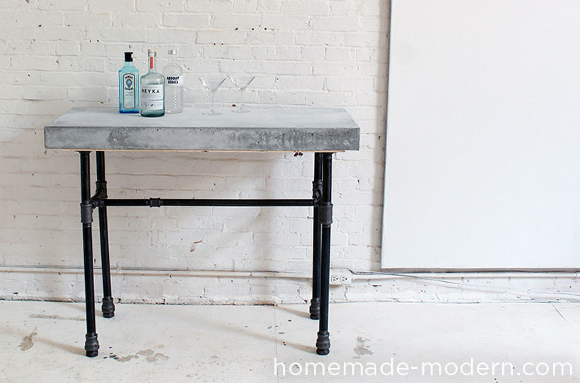 HomeMade Modern DIY EP40 Concrete + Iron Bar Table Options