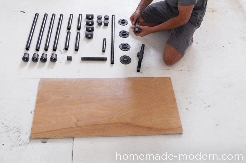 HomeMade Modern DIY EP40 Concrete + Iron Bar Table Step 10