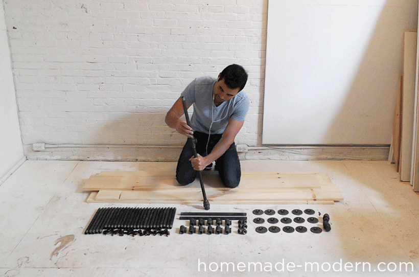 HomeMade Modern DIY Pipe Shelves Step 3