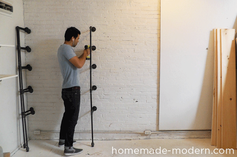 HomeMade Modern DIY Pipe Shelves Step 4