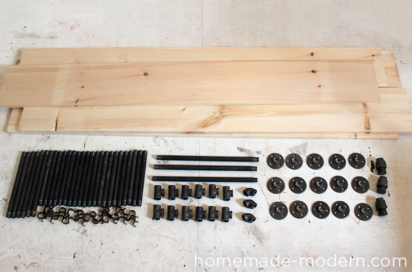 HomeMade Modern DIY Pipe Shelves Supplies