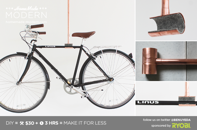 HomeMade Modern DIY Copper Bike Rack Postcard