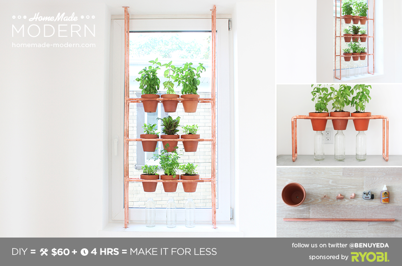 HomeMade Modern DIY Copper Herb Garden Postcard