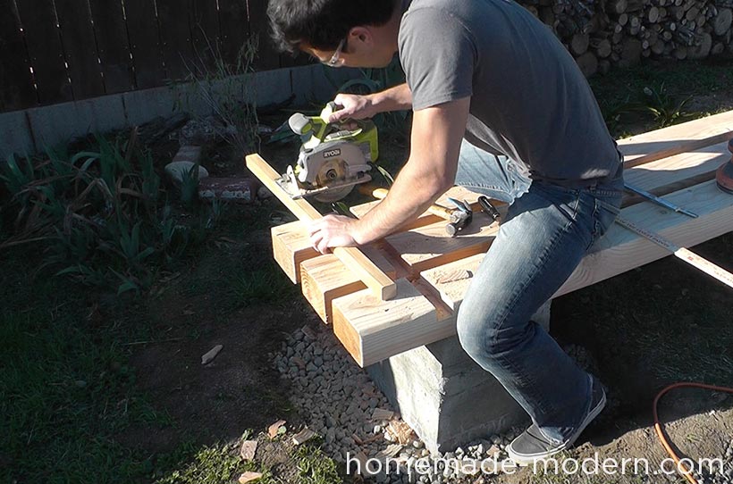 HomeMade Modern DIY EP57 Outdoor Concrete Bench Step 11