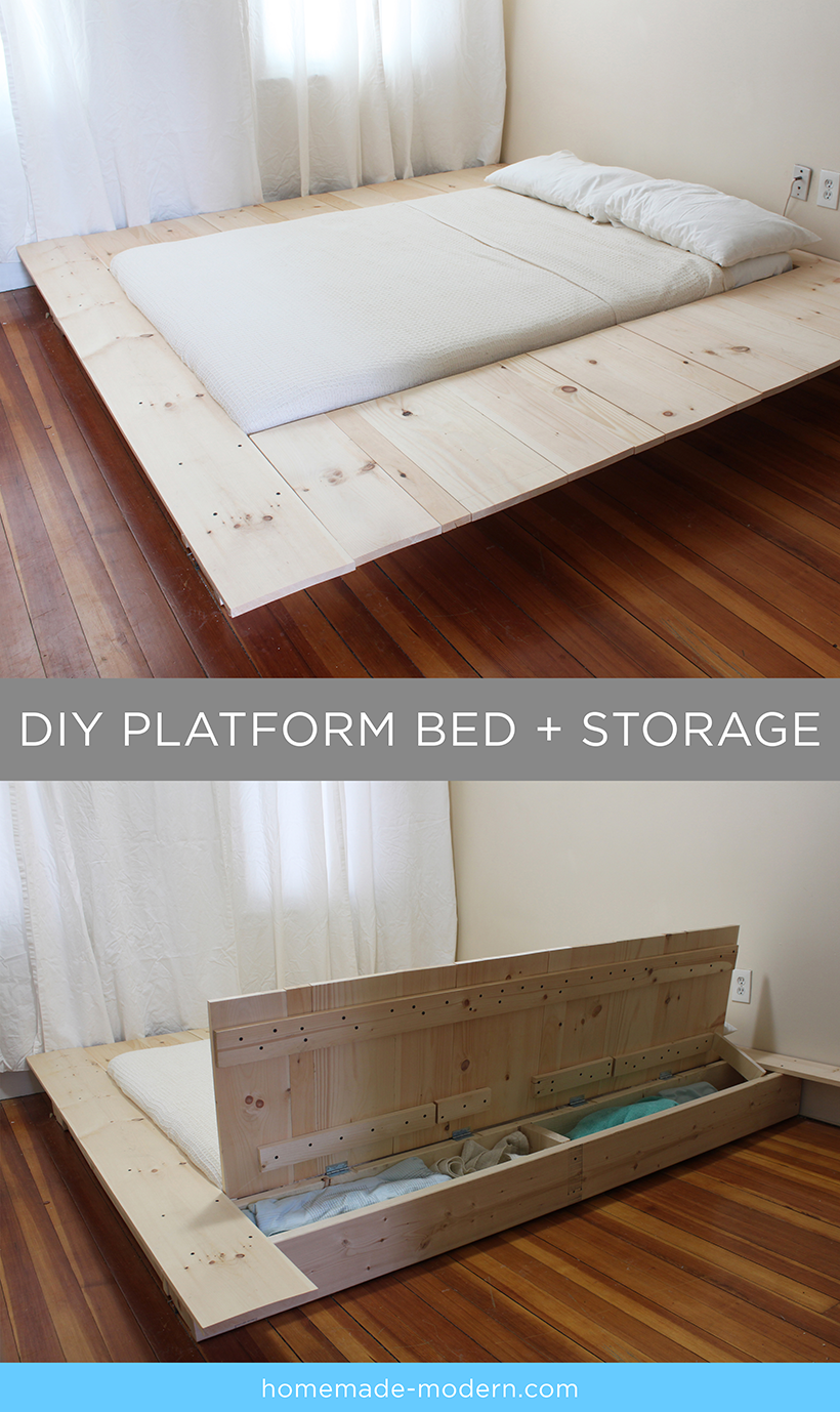 Full instructions for the DIY platform storage bed are exclusively in the HomeMade Modern Book by Ben Uyeda. For a sneak peek of some of the projects, check out HomeMade-Modern.com.