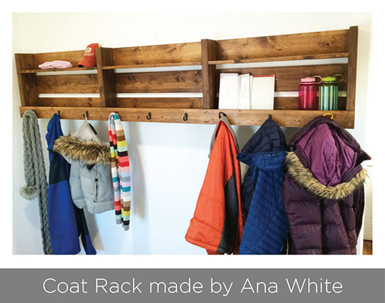 Coat rack by Ana White