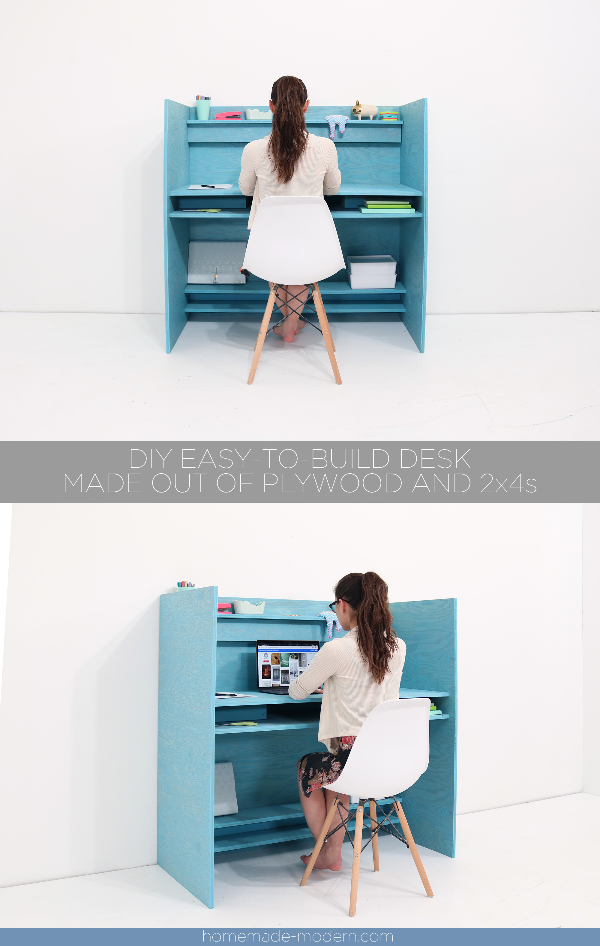 Homemade Modern Ep149 Diy Easy To Build Plywood Desk